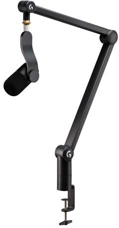 Logitech G Yeticaster GX Dynamic Supercardioid Gaming-Mikrofon mit Schwenkarm, RGB-Beleuchtung und LIGHTSYNC, USB-Mikrofon im Broadcast-Stil für PC und Mac, für Aufnahmen und Streaming - Schwarz
