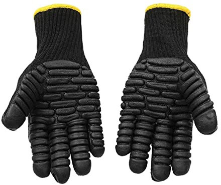 Gants résistants aux coupures, 1 paire de gants de sécurité en plein air anti-vibrations antichocs de travail mineur de protection résistant aux coupures d'huile industrielle réduisant le gant de trav