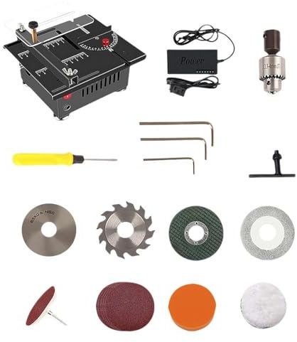Sierra de mesa pequeña mejorada 2025 para manualidades, mini sierra de mesa multifuncional, cortador de sierra eléctrica, velocidad y ángulo ajustables, profundidad de corte de 16 mm, disponible para
