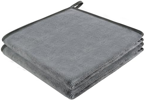 VIVOTE Microfaser Handtuch, Super Weiches und Saugfähiges Handtuch, Microfaser Hängetuch für Küchen und Bad, Trockene Hand Handtücher, 40×40cm Gästehandtuch, Küchenhandtücher, 2 Stück Grau