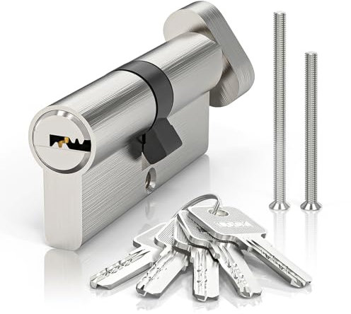 MANICAF Zylinderschloss 35T/35 Knaufzylinder mit 5 Schlüssel, Schließzylinder mit Kupfer für Haustür, Profilzylinder 70 mm Euro-Zylinder-Schloss, Türschloss Anti Picking, Anti Bohr, Anti Bumping