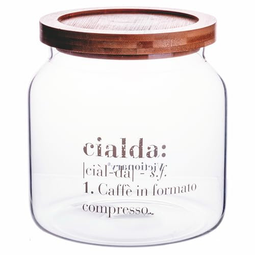 Villa d'Este Home Tivoli 1996 Barattolo cialde 1,9 L in vetro borosilicato, coperchio in legno di acacia, Victionary