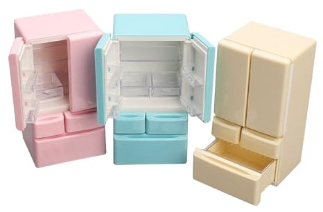 Refrigerador Miniatura Casa de Muñecas - Juguete Frigorífico Realista de Dos Puertas | de Cocina Escala 1:12 Material ABS | Ideal para Juego de Roles Infantil, Regalo Cumpleaños Navidad Pascua