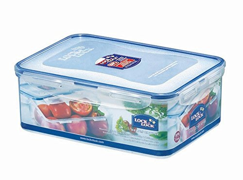 Lock & Lock - Recipiente hermético, Cajas de Almacenaje, Envases para Alimentos, 2,6 L, rectangular, transparente, 6 unidades, 248 x 180 x 93 mm