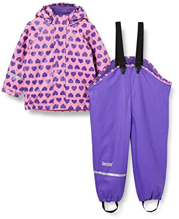 CareTec Unisex Kinder Rain Suit - Pu W. Fleece Regenmantel, Chateau Rose (570), 104 EU