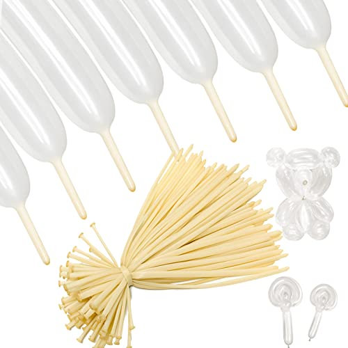 260q Lange Luftballons, klare Modellierballons, 100 Stück, verdrehte Tierballons, lange magische Latexballons für Ballonbogen, Geburtstag, Hochzeit, Weihnachten, Party, Dekoration – (klare