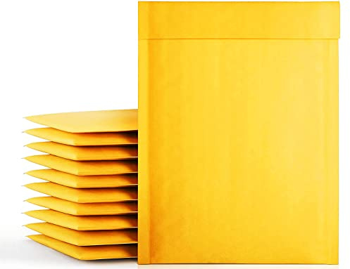packbabol Kraft Bubble Mailers 6x10 Inch 50 Pcs,Small Self-Sealing Mail Shipping Bags,Yellow Padded Envelopes #0