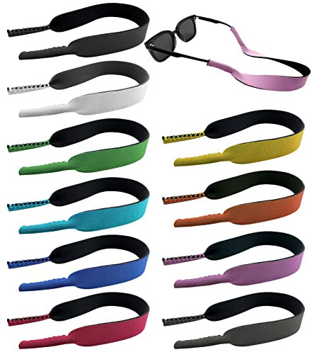 CKANDAY 10 Pack Floating Sunglass Straps, 10 Colors Durable Floating Eyewear Retainer Nonslip Neoprene Soft Eyeglass Straps Holder for Sports Outdoors Water Activities Men Women Children Kids