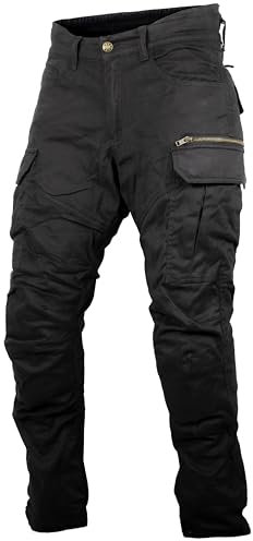 Cargo Aramid Motorrad Hose in schwarz mit Protektoren (DE/NL/SE/PL, Bundweite & Schrittlänge, 30, 32)