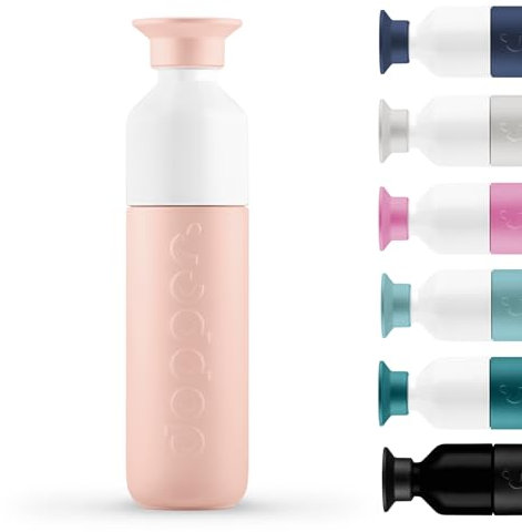 Dopper Insulated Pebble Peach Thermosflasche 350ml - Doppelwandig, auslaufsicher, hält 24h kalt/9h heiß - Edelstahl Trinkflasche - Thermobecher - Kaffeebecher - Wasser, Tee