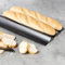 Haushalt International Baguetteblech mit 3 Mulden mit Antihaft-Beschichtung