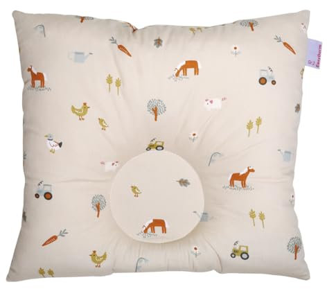 Babydorm Präventivkissen EasyDorm Babykopfkissen Kinderkopfkissen Babykissen (Größe I, Ponyhof)