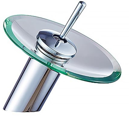 Robinet mitigeur rond à bord en verre à trou unique pour salle de bain, cuisine, lavabo domestique