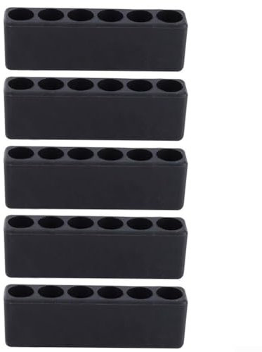 Aufbewahrungsleiste aus Kunststoff für Schraubendreher-Bithalter für 1/4-Zoll-Sechskantwerkzeuge, schwarzer 5er-Pack Organizer für Bohrmaschinenzubehör (6 Löcher)