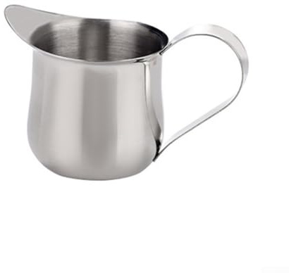 Bricco per latte in acciaio inox con bocca a becco d'anatra, strumento essenziale per una perfetta schiuma e cottura a vapore (60 ml)