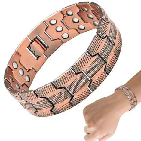 YRTUOP Bracciale Magnetico Uomo - Bracciali In Rame Magnetici Per Uomo,Gioiello Da Polso Per Energia Benefici Salute - Idee Regalo Compleanno