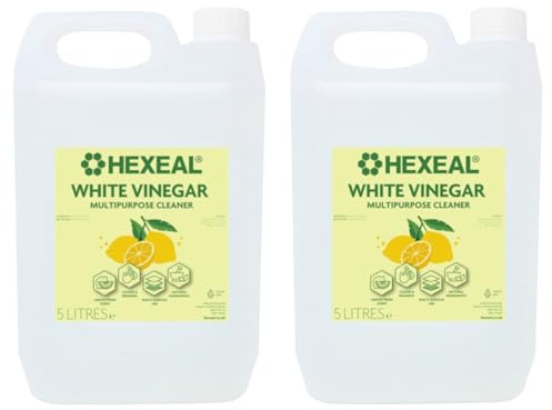 Hexeal Lemon Multipurpose Cleaner 10L – 2 x 5L of Lemon Fresh White Vinegar For Cleaning Surfaces, Deodorising & Removing Grime