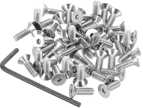 PATIKIL #8-32 X 1/2 Viti A Testa Cilindrica Con Innesto A Brugola, 50Pcs Viti A Testa Svasata Viti Macchina Acciaio Inossidabile 304 (18-8) UNC Bulloni Con Innesto
