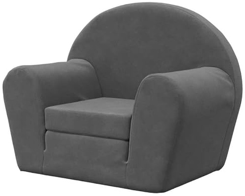 Eleganz Sofá cama para niños – Sofá de felpa suave (100% poliéster) – Acogedor muebles para bebés y niños pequeños para habitación de los niños – antracita