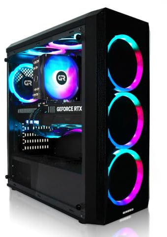 Greed® Mk2 – PC gaming – AMD Ryzen 7 5700X – RTX 5060 Ti (8GB) – Raytracing & 4k – Computer/desktop da 4,9 GHz – 16 GB di RAM DDR4 – SSD da 1 TB – WiFi + Windows 11 Pro.