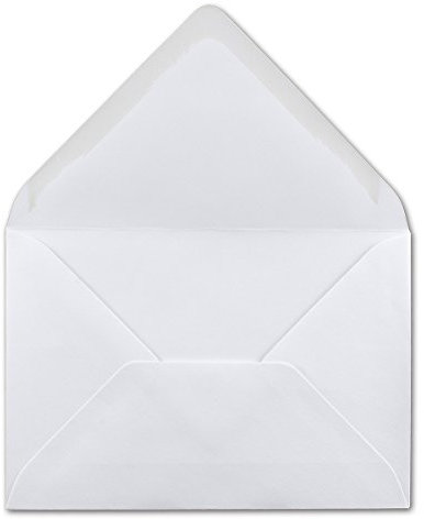50x weiße Briefumschläge - DIN C6-11,4 x 16,2 cm - Nassklebung ohne Fenster - klassische Kuverts für A6, A5 und A4 von Ihrem Glüxx-Agent