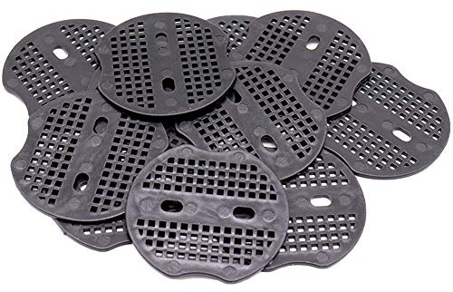 Panngu 100 Pezzi Rondelle in Plastica, Dischetti di torba pressata - 70mm * 65mm per Garden picchetti di Fissaggio Chiodi a Forma di U Fissare Il Tessuto Erboso. (Nera)
