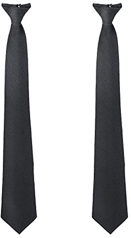 ASTER Cravate noire à clipser pour homme, uniforme, solide, pré-nouée, sangle de cou réglable pour mariage, remise de diplôme, uniformes scolaires