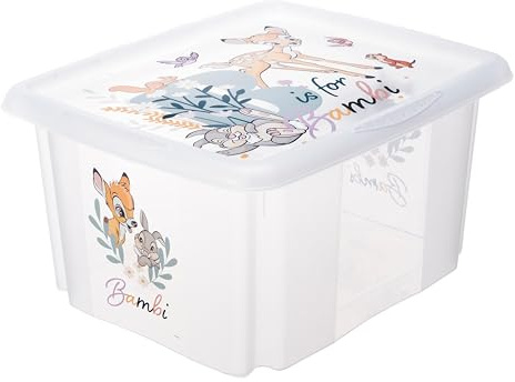 keeeper Bambi Aufbewahrungsbox mit Deckel, Dreh- und stapelbar, Für Kinder, 24 l, Karolina, Transparent