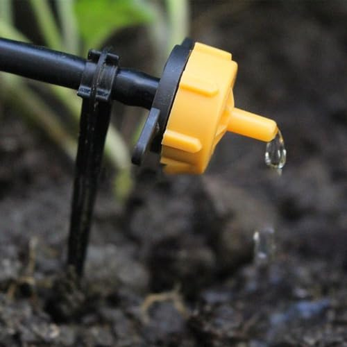 100 gocciolatori compensatori di pressione, gocciolatori per irrigazione a goccia per giardino e prato, con connettore per tubo spinato, 2 l/h