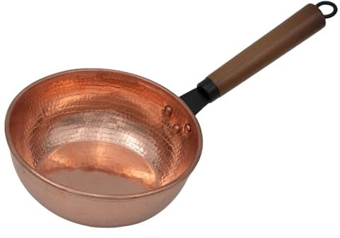 Folpus Casserole Ustensiles de Cuisine Nettoyage Facile Casserole multifonctionnelle en cuivre Casserole à Sauce pour la Maison Restaurant Camping, Fond Plat