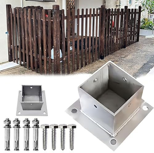 Soporte de base de poste resistente para barandilla de cubierta de pabellón de 8 x 8, 6 x 6 4 x 4 pulgadas, soporte interior ancho para postes de valla de hormigón de tierra, poste de letrero y