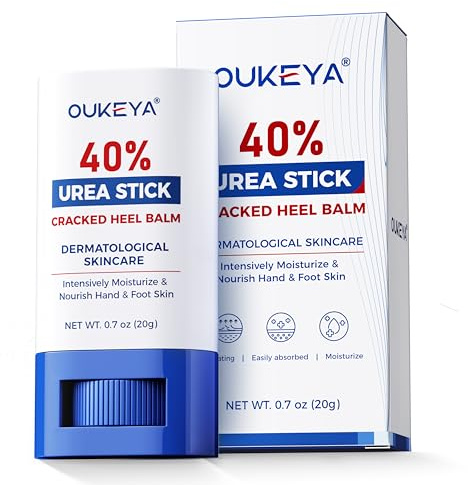 OUKEYA Stick Crema Urea 40% para Pies y Manos, Bálsamo para Talones, Crema Pies con Urea para Piel Seca y Agrietada, Codos y Talones, contra Callos y Durezas, Tamaño de Viaje, Aplicación Fácil, 20g