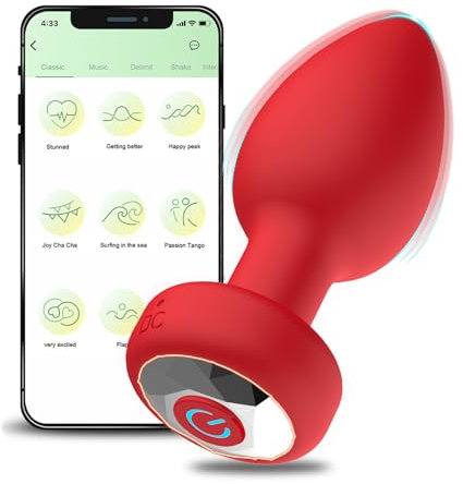 Plug Anal Vibradores Vibradorador Mujer Juguetes Eróticos para Pareja Sexuales APP, Vibrador Mando Distancia Plug Anales Punto G Clítoris Consoladores.. para Mujer con Vibración Carga USB 10 Modos