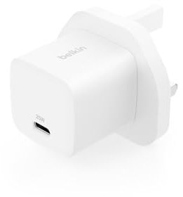 Belkin USB-C Plug 25W - USB-C Phone Charger PD 3.0 Fast Charging with PPS for Apple iPhone 17, iPhone Air, iPhone 16, Samsung Galaxy S25, Pixel 10, Nintendo Switch, & More - White