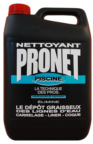 PRONET - Nettoyant Ligne d'eau Piscine et Spa - Nettoie et dégraisse efficacement - Dégraissant Liner, Coque et carrelage - Prête à l’Emploi - Application Facile - 5 L