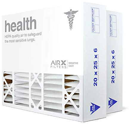 AIRx Filters 20x25x6 MERV 13 HVAC AC Furnace Air Filter Replacement for Aprilaire Space-Gard 201, Health 2-Pack, Made in the USA