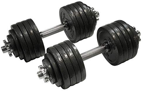 CAP Barbell 52.5-Pound Adjustable Dumbbell Weight (Pair), chrome finish