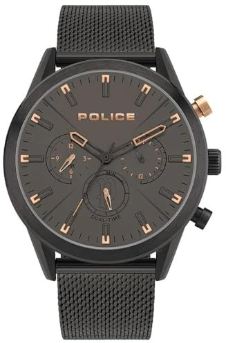 Police Herren Analog Quarz Uhr mit Edelstahl Armband PL16021JSB.79MM