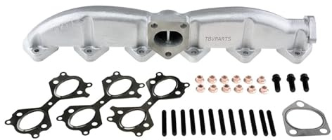 TBVPARTS Colector De Escape 11622248166 Mas Juego De Juntas 18407788422 Hecho De Hierro Dúctil 11627788422 Compatible Para E60 E61 E65 X5 3.0d 2.5d M57 M57N 325d 330d 525d