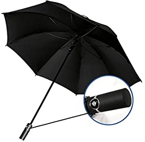 WARESHARK Men & Women Stormproof Automatic Strong Folding Windproof 8 Ribs Black Umbrella