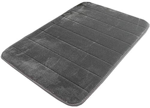 VSUSN Memory Foam Badteppich Anti Rutsch Badematte Absorbent Badvorleger Badezimmerteppich Badematten Duschmatten (Dunkelgrau, 30 x 50 cm)
