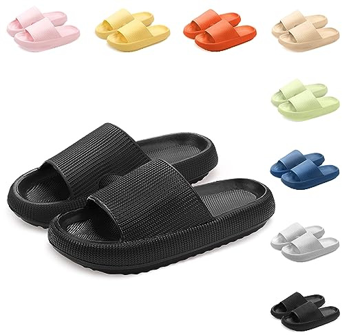 Yuccer Unisex Claquette Hommes Femme Ete Pantoufles de Douche Sandales Homme Tongs Maison Chaussons de Bain Antidérapant Chaussures de Piscine et Plage