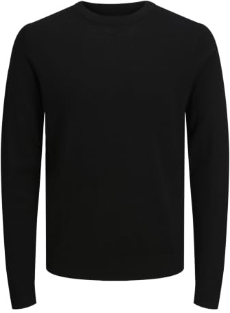 JACK & JONES JPRCCMARK Merino Knit Crew Neck Noos, Negro, L