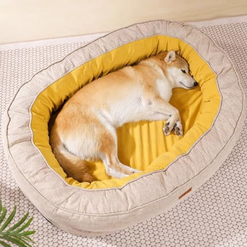 RUYICZB Orthopädisches Hundebett Flauschig Grosse Hunde Mittelgroße & Kleine Hunde Hundekissen Hundesofa Katzenbett Donut Hundekorb Abnehmbar Und Waschbar rutschfest,L