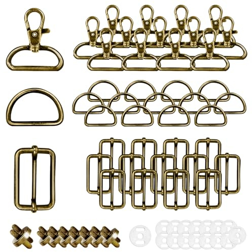 50pcs Mousqueton Sac a Main Couture Accessoires Mercerie Pour Sangle Sacs | Mousqueton Crochets Pivotant Anneaux en D Boucle en Métal Tri-Glide Snap avec Aimant Anneau Décorer Sangle Couture Sac à dos