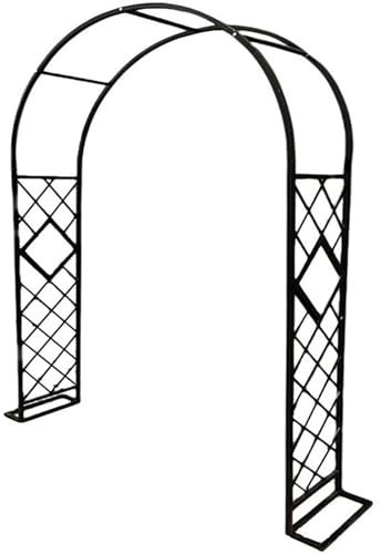Árbol de rosas de metal resistente galvanizado para plantas trepadoras, enrejado independiente, pabellón de jardín, arco de puerta floral (marrón, 260 x 230 cm)