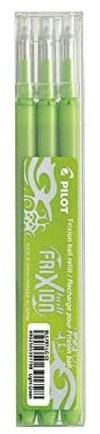 Pilot Pen 2261011F - Ersatzminen Tintenroller Frixion Ball, Stärke 0,7 mm, Schreibfarbe hellgrün, radierbar, 3 Stück