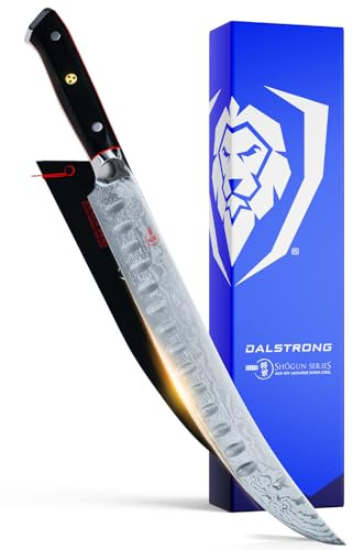 DALSTRONG Butcher Knife - 10 inch - Shogun Series ELITE - Japanese AUS-10V Super Steel - G10 Handle Cimitar Breaking Knife Gift - Vacuum Treated BBQ Brisket Knife - Sheath Included