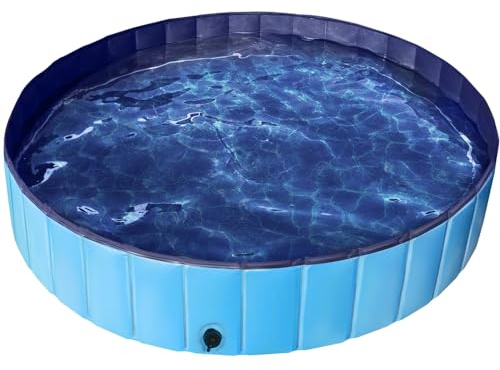 Yaheetech Piscina para Perros Bañera Plegable para Perros PVC Antideslizante 160 cm Azul