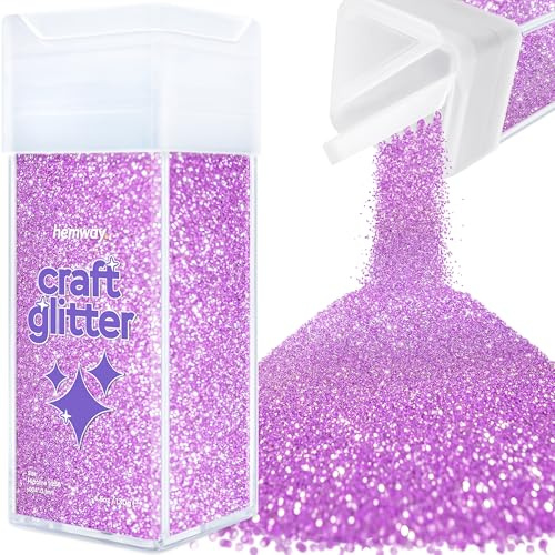 Hemway Craft Glitter Shaker Lavender Purple 130g Microfine | for Resin & Epoxy Crafts, Christmas Art Supplies, Nail, Body, Face, Eye, Festival, Crafting, Slime, Sparkle